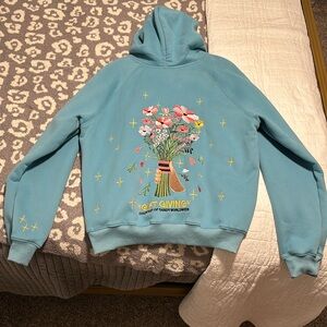 Dandy Worldwide “Gift-Giving” Oversized Lux Hoodie in Blue